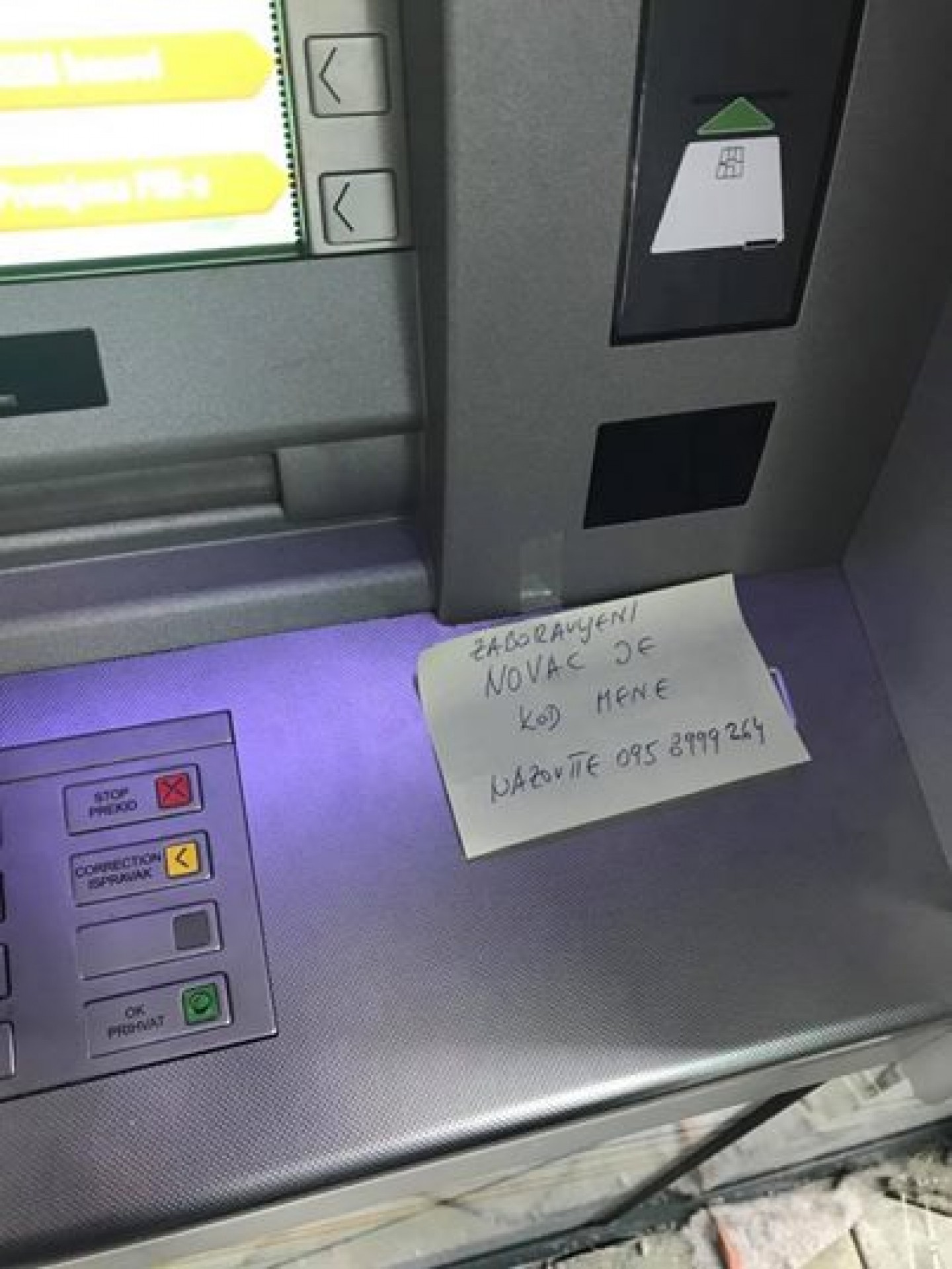 Zagrepčanin pronašao novac na bankomatu, a onda je ostavio poruku…