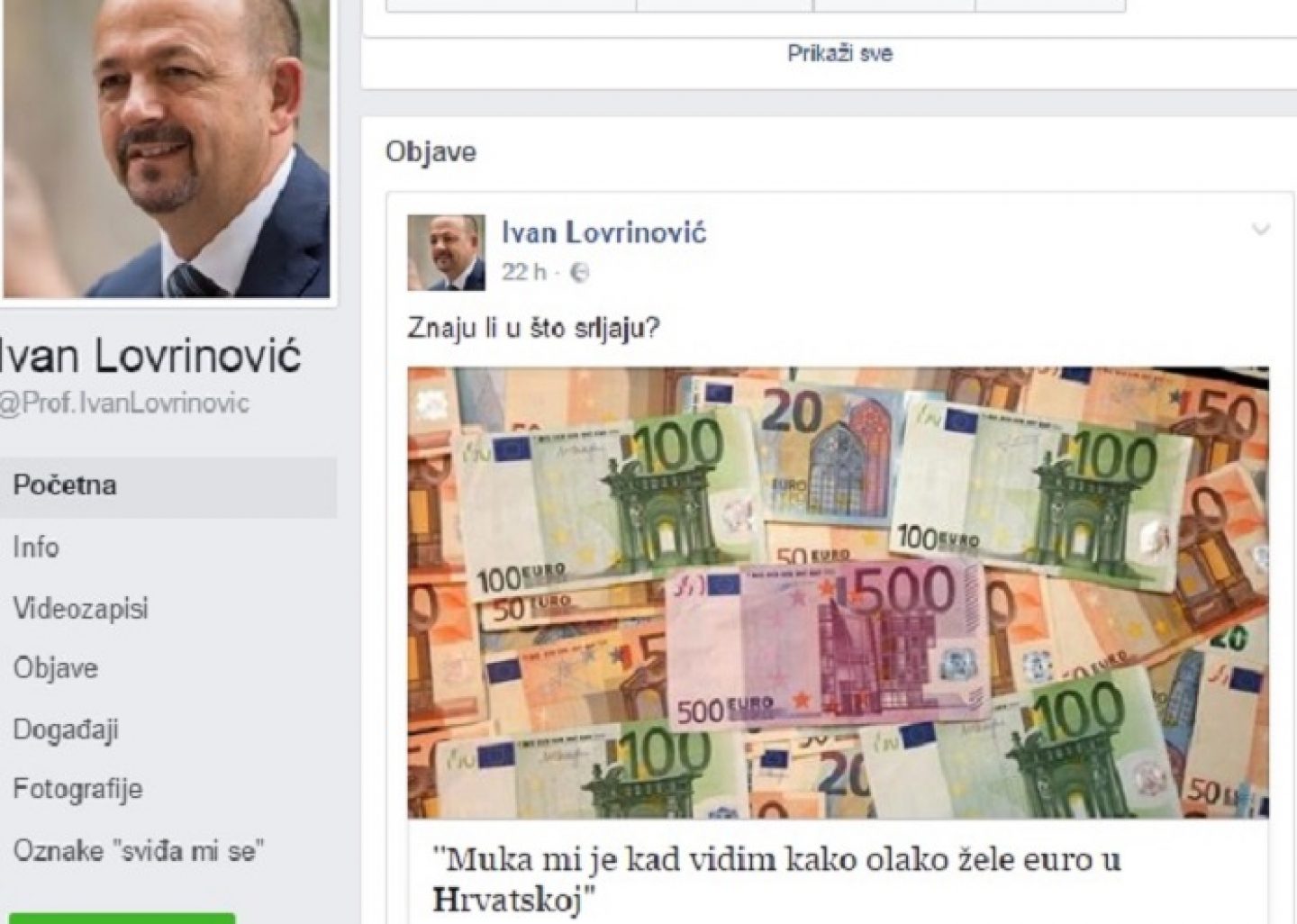 Lovrinović: Slabo mi od najave brzog uvođenja eura, ti ljudi ČINE NAM VELIKU ŠTETU!