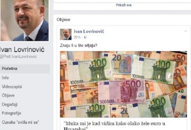 Lovrinović: Slabo mi od najave brzog uvođenja eura, ti ljudi ČINE NAM VELIKU ŠTETU!