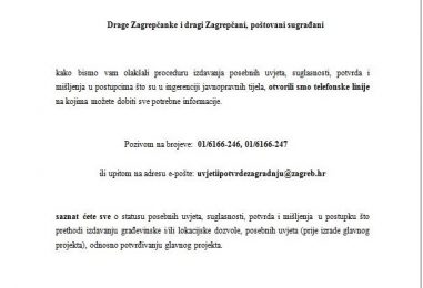 Grad Zagreb otvorio nove telefonske linije za dobivanje građevinskih i drugih dozvola